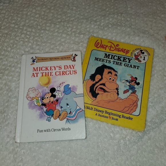 TWO Disney books mickeys day at the circus and mickey meets the giant - Picture 1 of 2